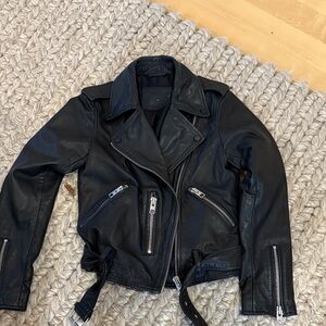 Allsaints Black Leather Moto Jacket